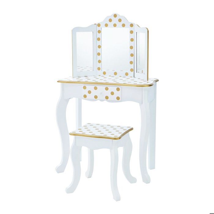 Coiffeuse enfant Teamson Kids blanc/dore 60 X 29 X 100