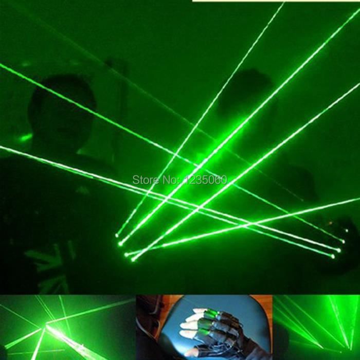 Gant à main gauche - Gants Laser Vert De Haute Qualité, 4 Pièces, 532nm 80mw, Pour Fête, Costumes Lumineux Le