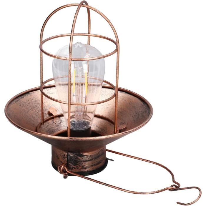 lampe solaire suspendue, romantique extérieur rétro lanterne fer cadre décoratif 600 mah commutateur contrôle pour porche pou[h3061]