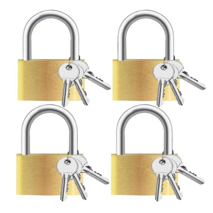 Lot De 8 Mini Cadenas à Clé En Laiton - Pour Valises, Casiers, Sacs - 24 Clés Incluses