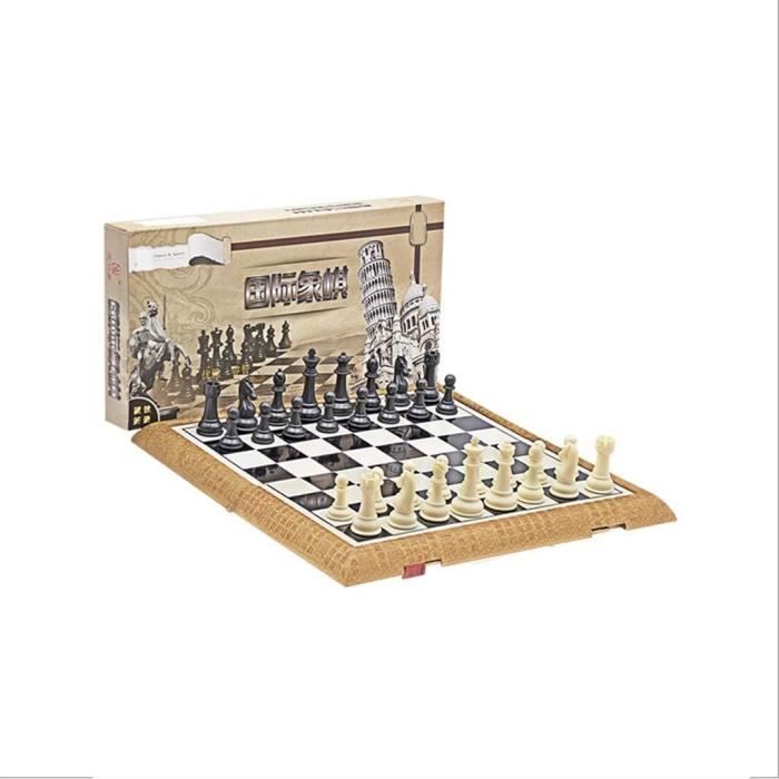 Ausla Jeu d'échecs en Plastique ABS, 32 Pièces d'échecs de Voyage Standard avec Une Finition Soignée, Hauteur de 2,5 à 4,9 Cm pour Les Amateurs ' et Les Joueurs de Tournoi