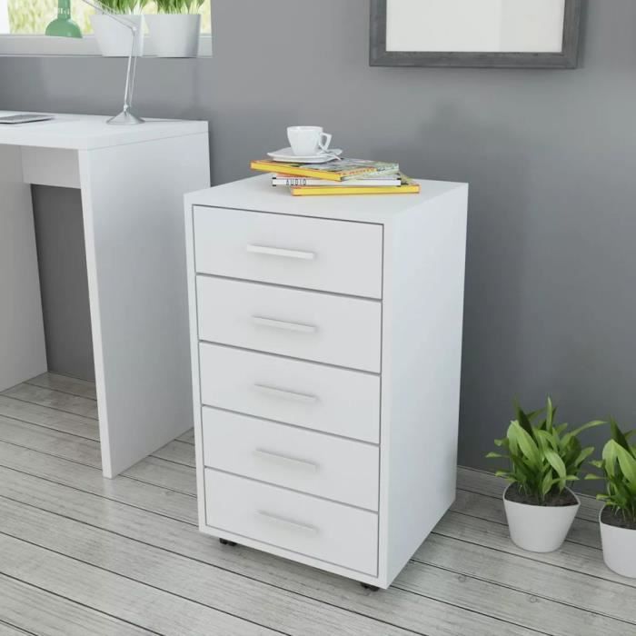 Caisson Bureau Sur Roulettes Blanc Achat Vente Pas Cher