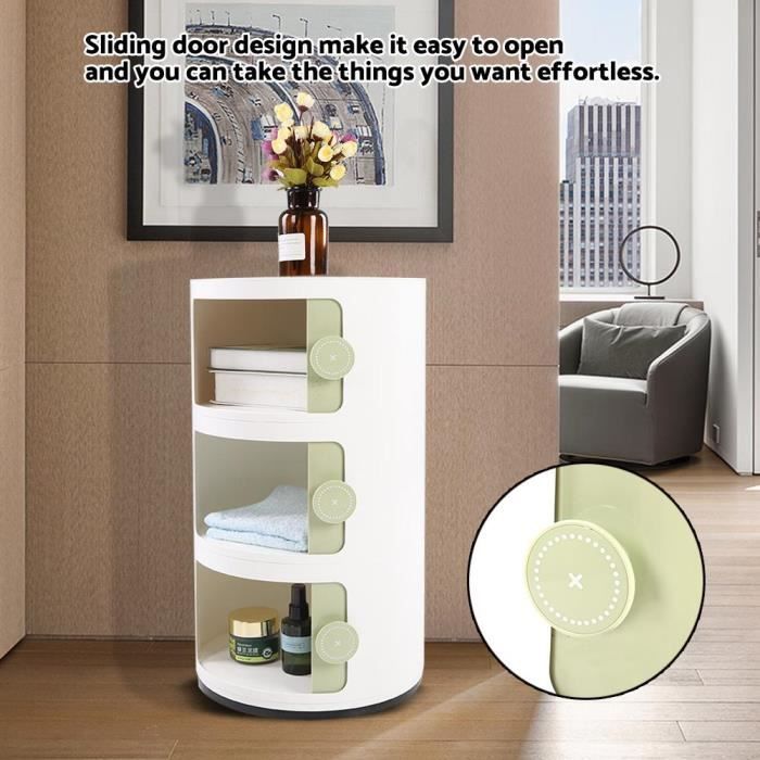 Tiroir D Armoire De Stockage De Forme Ronde A Trois Couches A Porte Coulissante Vert Fut Achat Vente Armoire De Chambre Tiroir D Armoire De Stockage Cdiscount