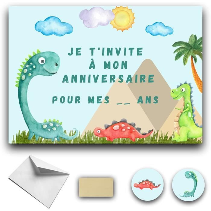 Kit Invitations Anniversaire Garçon Thème Voiture - 10 Cartes + Enveloppes + Stickers | Enfant 1-11 Ans | Personnalisable