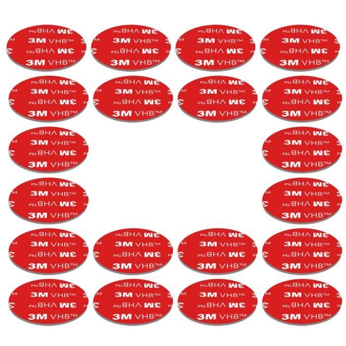 Lot De 192 Pastilles Adhésives PVC 25 Mm Noir - Résiste à L'eau Et Aux UV, Intérieur/extérieur