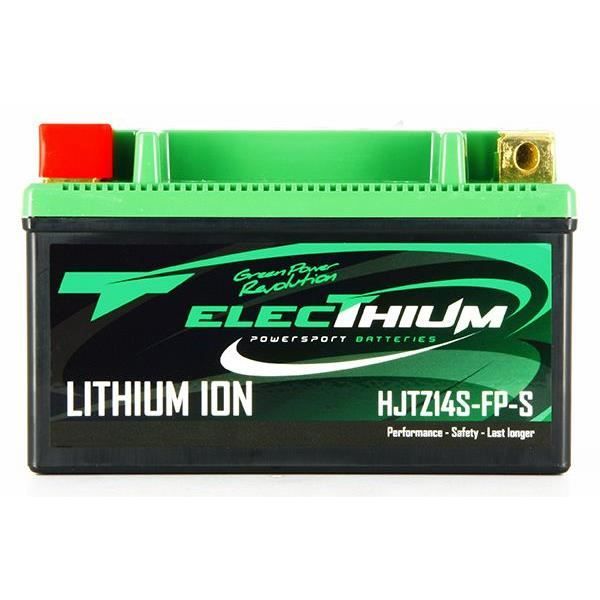 Batterie Lithium Electhium pour Moto Honda 800 Vfr Fi Vtec Avec Abs 2002 à 2013 HJTZ14S-FP-S / YTZ14S-BS / 12.8V 4.5Ah