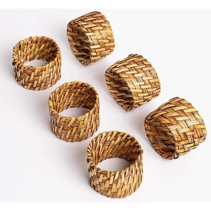 Rond De Serviette Bismillah,Lot De 6 Ronds De Serviette En Métal Doré Bismillah,Anneau Serviette