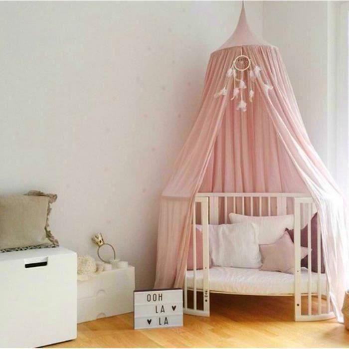 Ciel De Lit Pour Bebe Anti Moustiques Moustiquaire Dome Chateau Tente De Jeu En Suspension Decoration Hauteur 240 Cm Rose Cdiscount Puericulture Eveil Bebe
