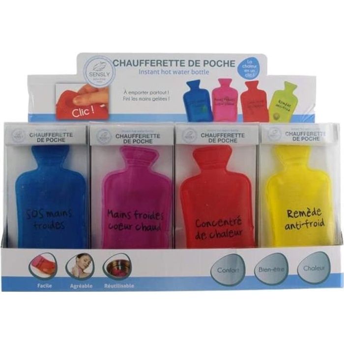 Chaufferette Reutilisable TRANQUILISAFE® - Lot De 2 Chaufferettes De Poche - Réutilisables Et Pratiques - Bouillote Mini Bouillotte à Craquer