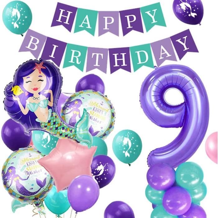 Décoration Anniversaire 5 Ans Fille - Kit Complet Couronne, écharpe, Bougies, Ballons, Rideau Frange Rose Princesse