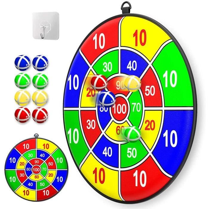 Jeu De Fléchettes Pour Enfants Animaux Double Face 66cm - 8 Balles Collantes - Jeu Intérieur Extérieur Garçons Filles