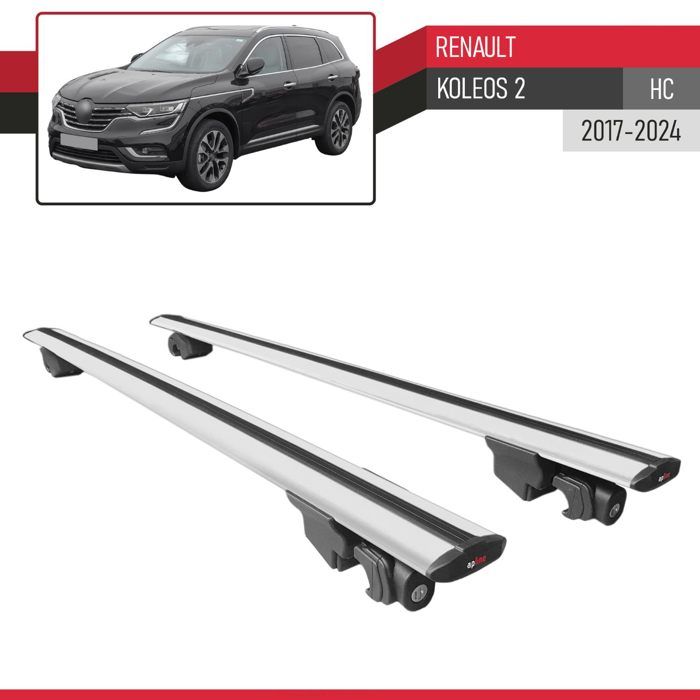 Apline Barres De Toit ACE-2 Pour Renault Koleos 2017-2024 - Porte-Bagages Gris Avec Rails