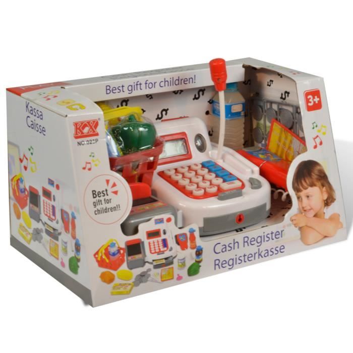 DREAMADE Marchande Jeu d'Epicerie pour Enfants avec Caisse