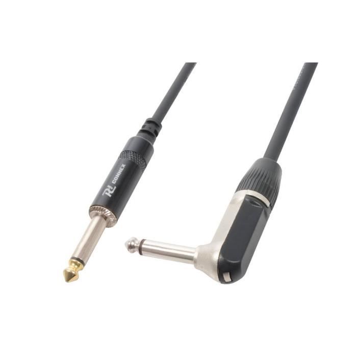 Adaptateur Audio Coudé à 90° - Jack 3.5 Mm Mâle Vers Jack 6.35 Mm (1/4") Femelle - Connexion Stéréo 1:1 - Couleur Noire - Neuf
