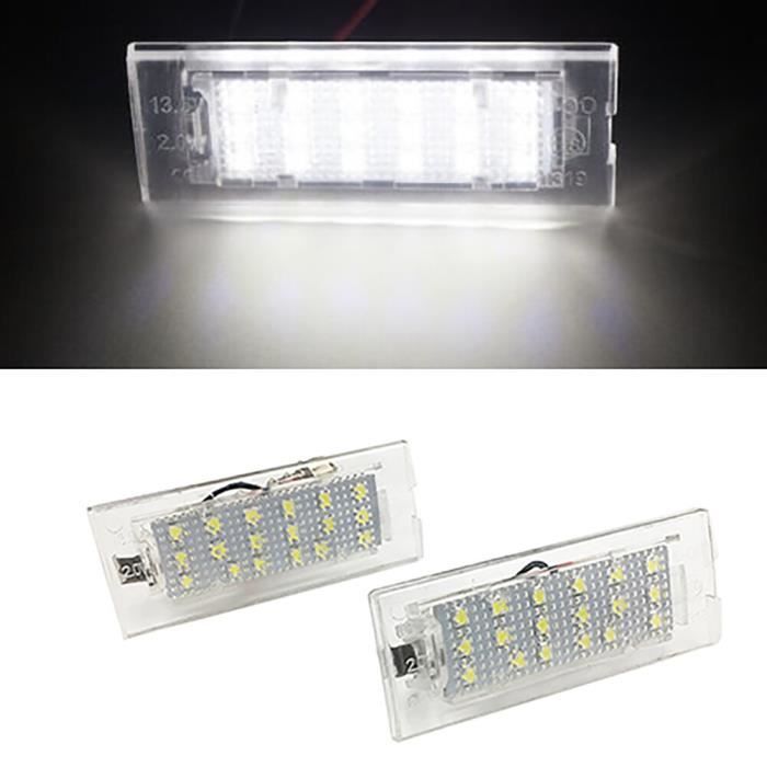 2 pièces Blanc CANbus LED Numéro De Plaque D'immatriculation Lumière Lampe 18 SMD 6000K Pour BMW E53 X5 1999 2006 E83 X3 03 10 Sans
