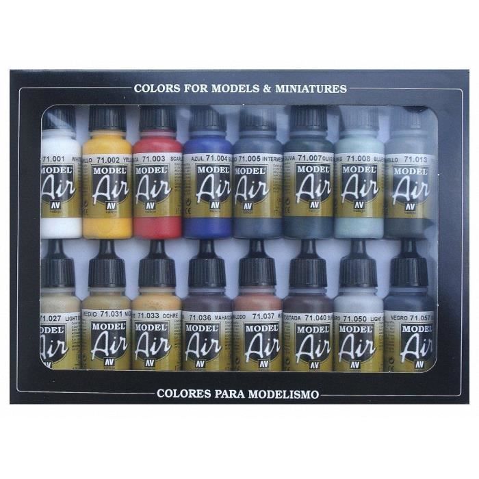 Vallejo Model Air Set De 8 Peintures Acryliques Pour Aérographe – Nuances USN Aircraft – Flacon 17 Ml – Bleu Et Assortis