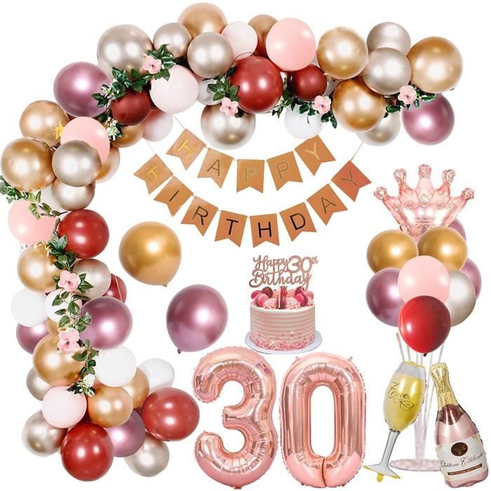 30 Ans Decorations Anniversaire Femmedeco Anniversaire Or Rose Avec Joyeux Anniversaire Banniere Ballon Anniversaire Ballon A 1065 Cdiscount Maison