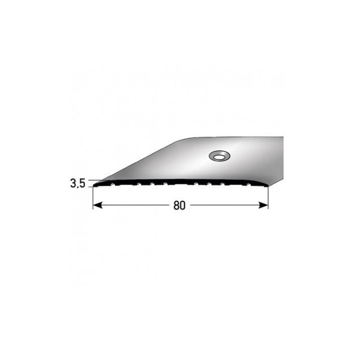 Barre De Seuil Alberts 479756 - Aluminium Anodisé Argent - 900x30mm - Hauteur 5,3mm - Finition Lisse