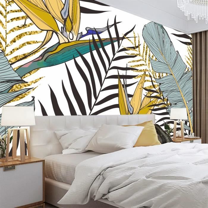 Fond d'écran de feuilles de plantes colorées 3D belle chambre ..., حجم الصورة 700x700