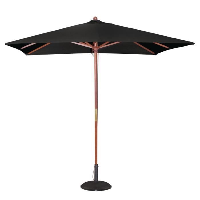 Parasol de terrasse professionnel à poulie carré de 2,50m noir - Bolero