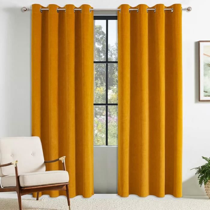 Rideaux en lin avec œillets, 2 pièces Rideaux en tulle, Rideaux à