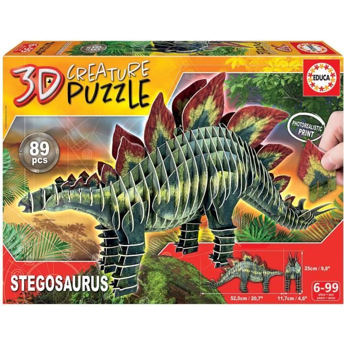 Puzzle 3D Stegosaurus - EDUCA - 89 pièces - Animaux - Vert