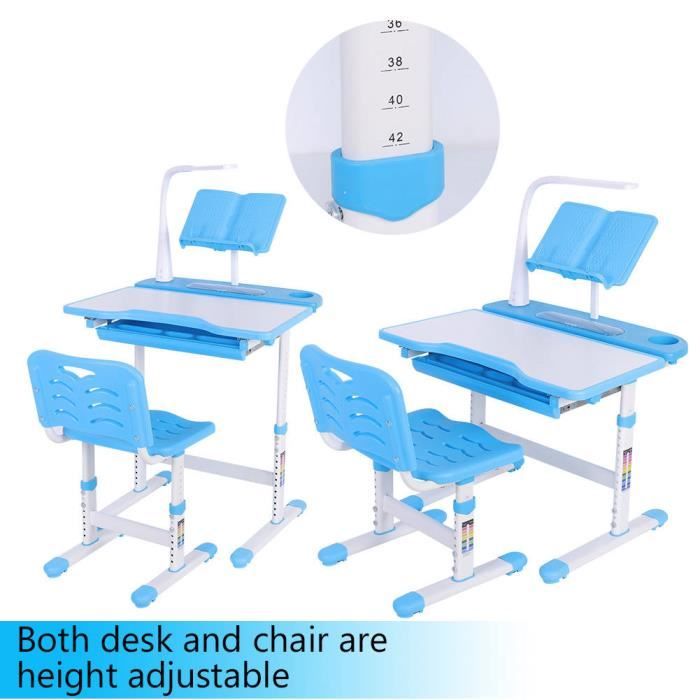 Ensemble de bureau d'étude pour enfants avec chaise,réglable en hauteur