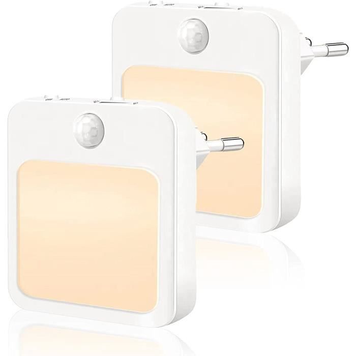 Pack De 2 Veilleuses Automatiques Suright LED Blanc Détecteur Mouvement