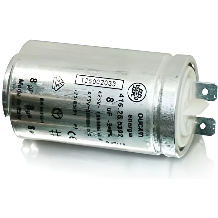 Condensateur 8uf 425v/475v avec connecteur pour seche-linge Aeg - Electrolux 1250020334
