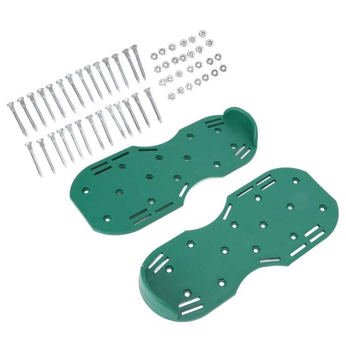 Chaussures Aératrices Pelouse - Pointes 13cm - Aération Sol Par Marche - Universelles Et Réglables - Vert