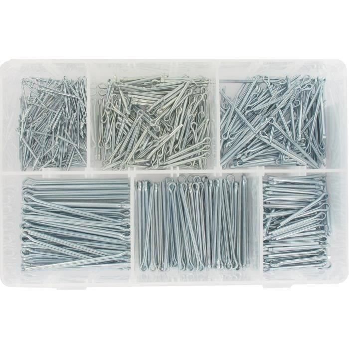 Coffret composé d'un assortiment de 555 goupilles fendues