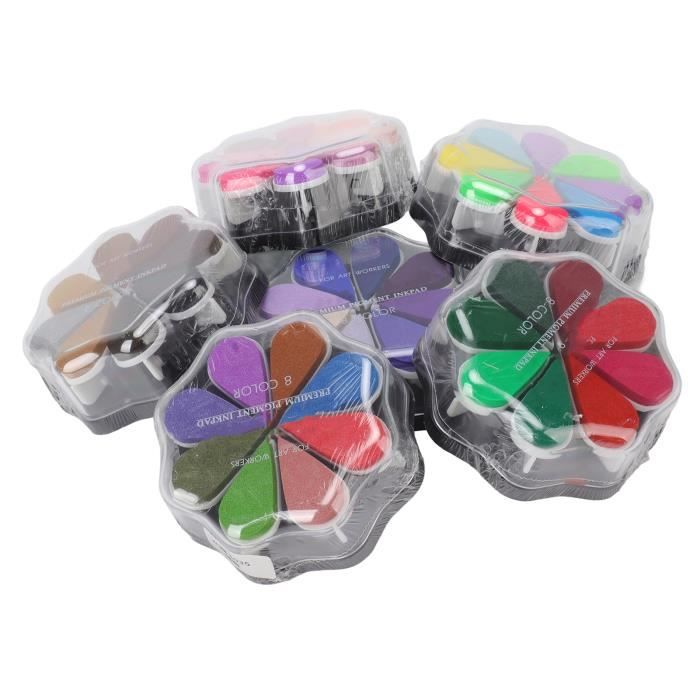 Kit 32 Mini Tampons Noël + 1 Encreur Rouge LOOLIPO - Tampons En Caoutchouc Et Mousse - Loisir Créatif Enfant Pour Cartes, Décorations