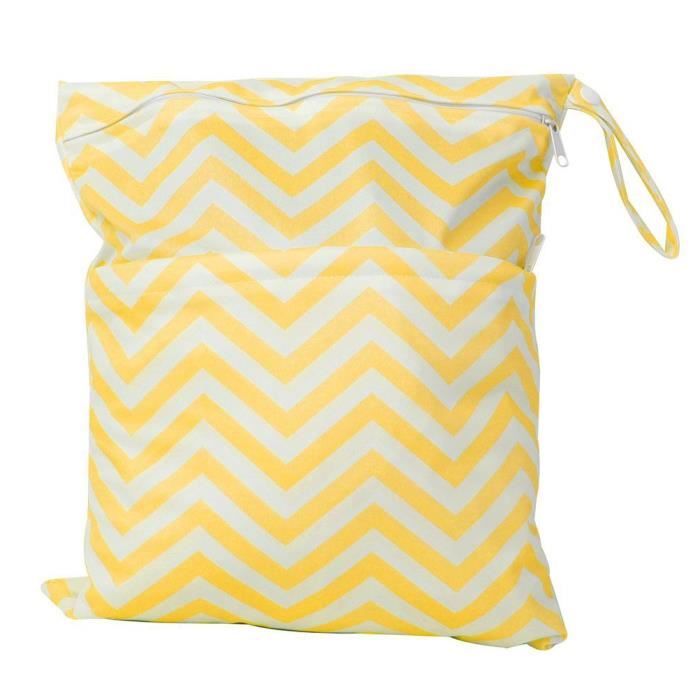 2 Pcs Wetbag À Fermeture Eclair Etanche Réutilisable Lavable Double