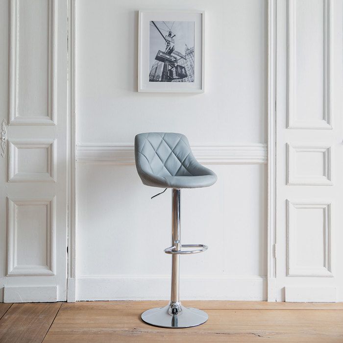 Tabouret de bar gris JASPER Tabouret de bar gris JASPER