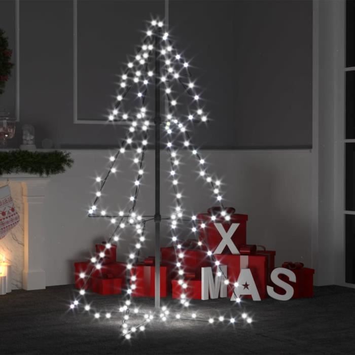 VidaXL Arbre De Noël Cône Lumineux 240 LED Intérieur/Extérieur - Sapin Décoratif 98x150 Cm Avec 8 Effets Lumineux