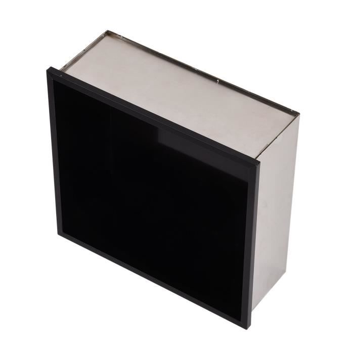 Niche de douche encastrée sans carrelage nécessaire, étagère de salle de bain à 2 niveaux, niche murale en acier inoxydable, étanche, sans couture, pour douche/salle de bain/salon/cuisine – Blanc