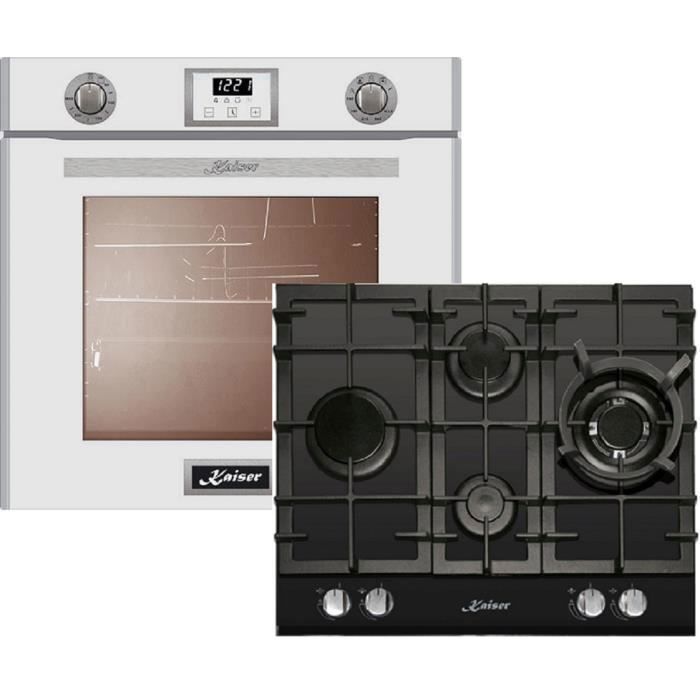 Ensemble de cuisine - Kaiser - EG 6374 - Four électrique - Table de cuisson à gaz - Blanc - Kaiser
