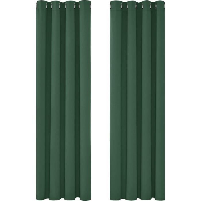 Rideau Thermique Isolant Noir - Dimensions L132 X H213 Cm - Occultant 100%, Phonique - Pour Porte D'entrée Ou Fenêtre - 8