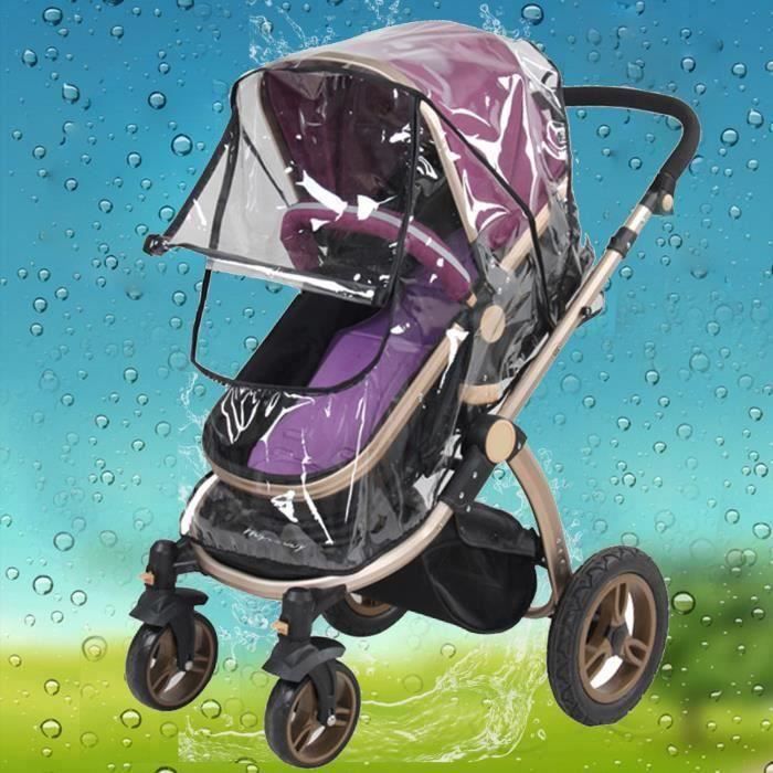 REN Habillage Pluie de Poussette Universelle PVC Etanche Transparent Couverture Pour Voyage