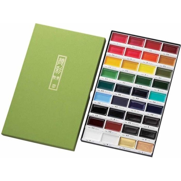 Aquarelle japonaise Gansai Tambi : Set de 36 couleur