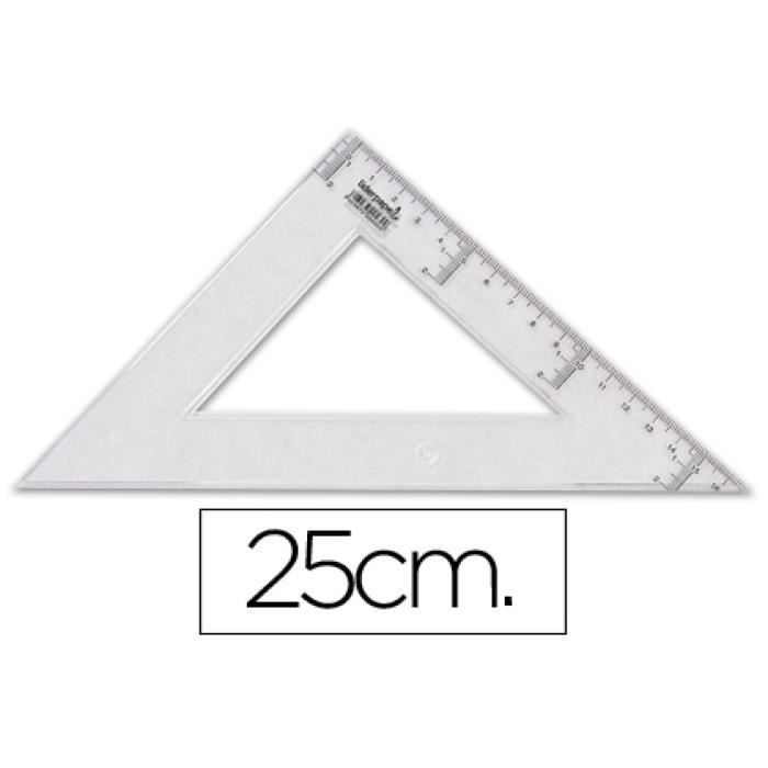 Équerre - Liderpapel - 45 degrés biseautée - 25cm - transparente ...