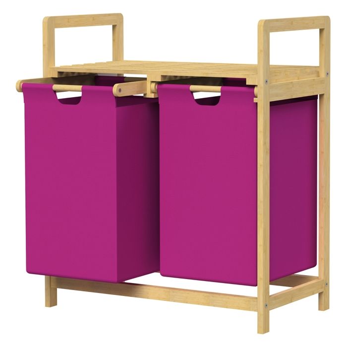 KARAT Panier à Linge en Bambou - Corbeille à Linge avec Sac à Linge - Panier à Linge
