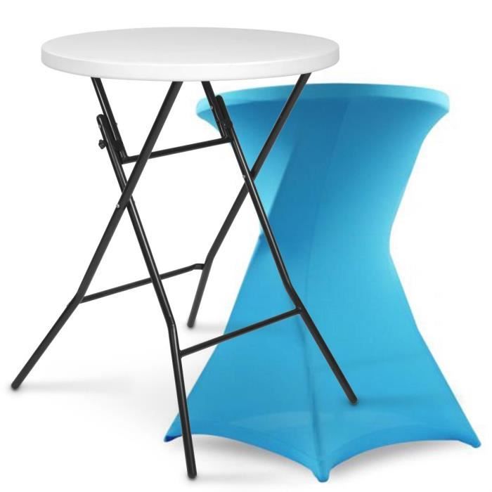 table haute de bar pliante - mob event pro - diam.80cm - bleue - 4 places