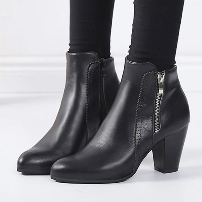 bottes daim noir femme