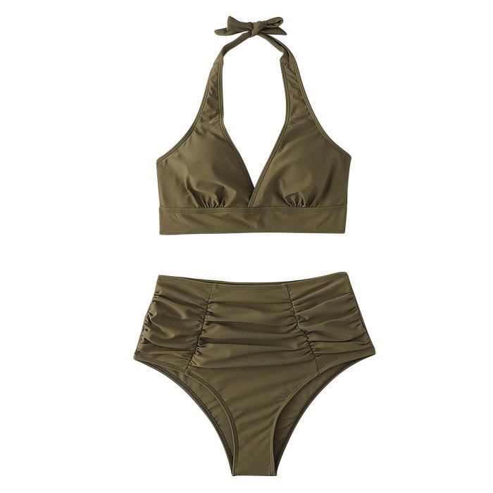 Bikini Dos Nu Femme 2 Pièces | Haut Triangle à Nouer & Bas Taille Basse | Tissu Élastique Doux - 9