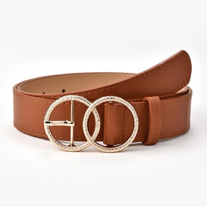 Ceinture En Toile Arc-en-ciel Unisexe - Double Boucle Anneau En D - Longueur 135cm Ajustable