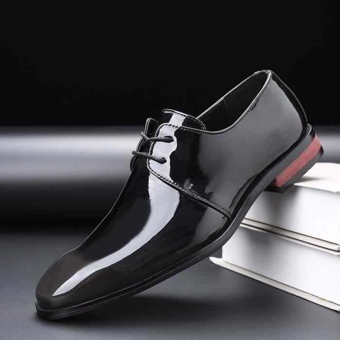 Chaussures Habillées Garçon SIRRI - Simili Cuir Verni, Style Brogue, Lacets, Pour Mariage Ou Cérémonie