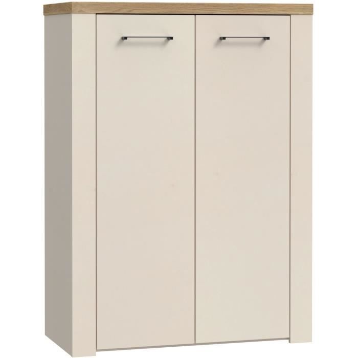 Meuble à chaussures - 20 paires - Coloris Sable & chêne - L863 x P413 x H1183 cm