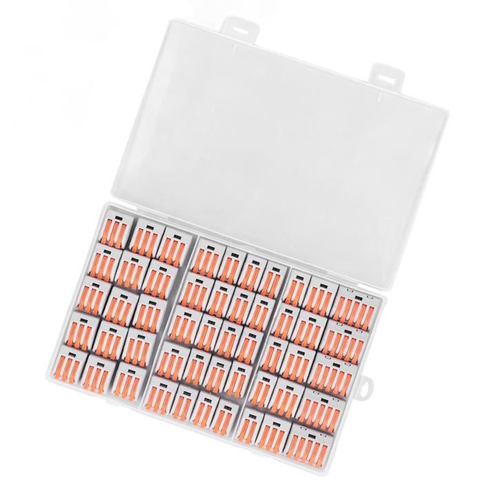 Borne De Câblage Rapide 1 Entrée 2 Sorties, Boîte De Connecteur Haute Puissance 60 A, Bornier En Laiton ABS à Jonction En Ligne Pour Plafonnier