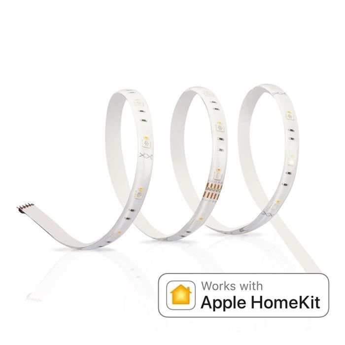 16 Millions de couleurs Dimmable LEDVANCE Smart+ Ruban LED Extérieur Connecté Pilotable avec Siri via Apple HomeKit 24W Etanche IP65 1,8m Compatible Bluetooth 